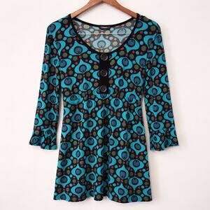 Cocomo Y2k Tunic Womens 2x Mod Retro Babydoll Top 60s Inspired Plus Size Stretch